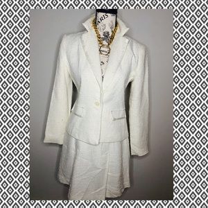 Bone white Chic set of blazer and skirt .